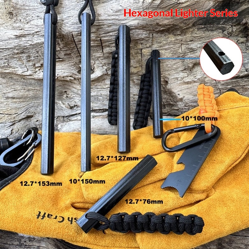 Hand Woven Rope Hexagonal Flin - Ferro Rod Striker 评论和价格