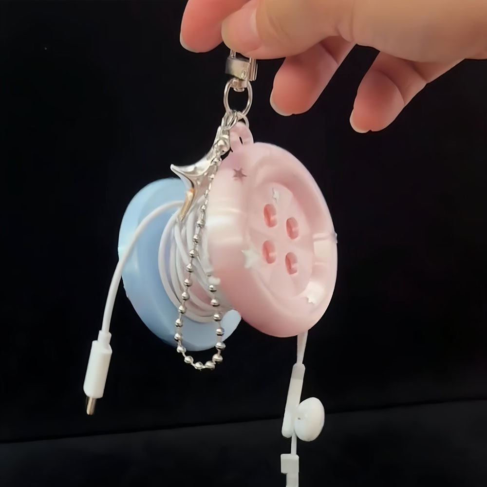 Portable Kawaii Button Cable O - Cable Winder Keychain 评论和价格