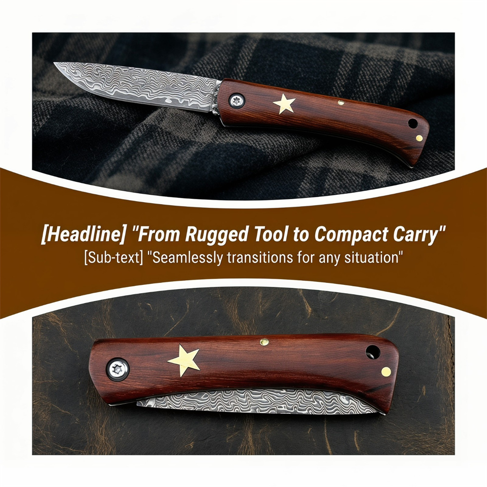 Compact Outdoor Survival Damas - Edc Pocket Carry Fixed Blade 评论和价格